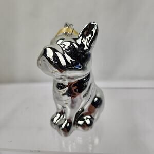 Frenchie 3.5" French Bulldog Silver Ornament Christmas Holiday Decor Dog Pet